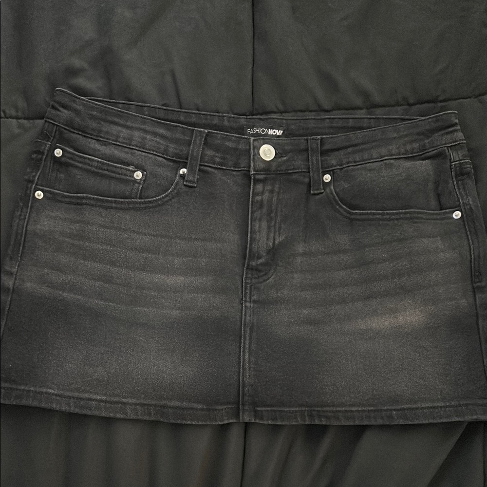 Pimkie Black Denim Mini Skirt